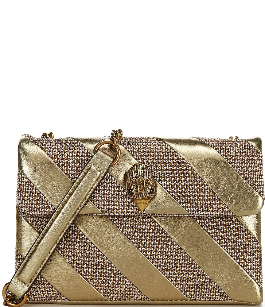 Kurt Geiger London Medium Kensington Crystal Metallic Stripe Crossbody Bag