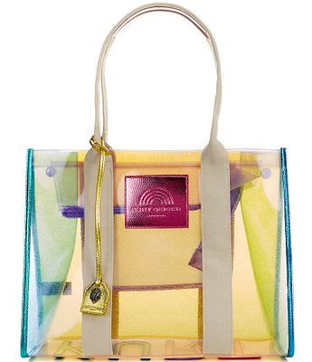 Kurt Geiger London Medium Vinyl Rainbow Shimmer Southbank Tote Bag