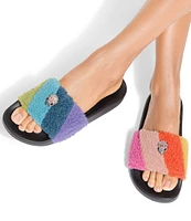 Kurt Geiger London Meena Colorblock Teddy Eagle Head Slides