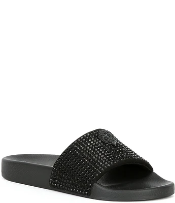 Kurt Geiger London Meena Eagle Crystal Slides Sandals