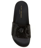 Kurt Geiger London Meena Eagle Crystal Slides Sandals