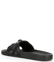 Kurt Geiger London Meena Eagle Head Ornament Quilted Pool Slides