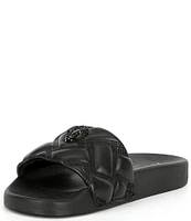 Kurt Geiger London Meena Eagle Head Ornament Quilted Pool Slides