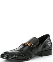 Kurt Geiger London Men's Luca Crocodile Embossed Leather Loafers