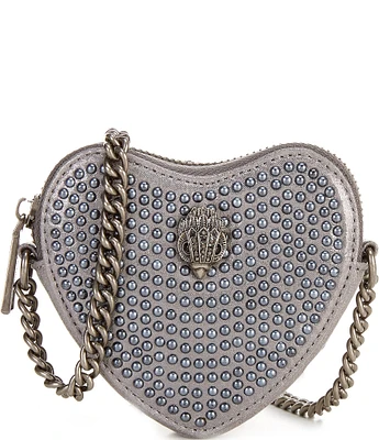 Kurt Geiger London Micro Glass Glitter Beaded Heart Crossbody Bag