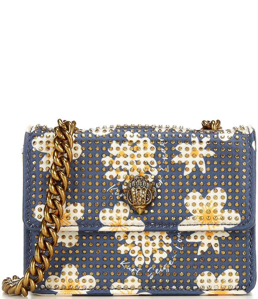 Kurt Geiger London Micro Kensington Floral Rhinestoned Crossbody Bag