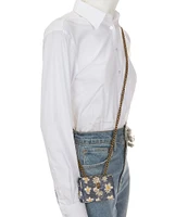 Kurt Geiger London Micro Kensington Floral Rhinestoned Crossbody Bag