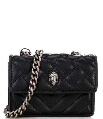 Kurt Geiger London Micro Kensington Silver Hardware Quilted Crossbody Bag