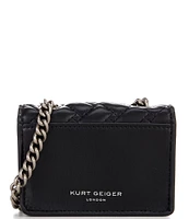 Kurt Geiger London Micro Kensington Silver Hardware Quilted Crossbody Bag