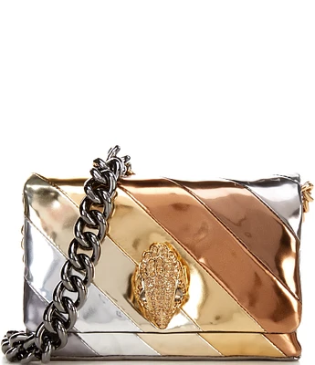 Kurt Geiger London Mini Metallic Gold and Silver Tone Kensington Crossbody Bag