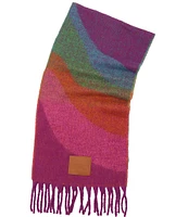 Kurt Geiger London Neon Rainbow Wave Yarn Dye Oblong Scarf