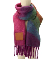 Kurt Geiger London Neon Rainbow Wave Yarn Dye Oblong Scarf