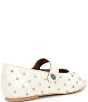 Kurt Geiger London Orbit Quilted Studded Leather Mary Jane Ballet Flats