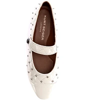 Kurt Geiger London Orbit Quilted Studded Leather Mary Jane Ballet Flats