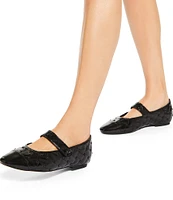 Kurt Geiger London Orbit Quilted Studded Leather Mary Jane Ballet Flats