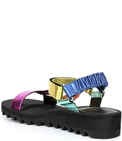 Kurt Geiger London Orion Metallic Rainbow Platform Sport Sandals