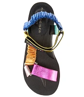 Kurt Geiger London Orion Metallic Rainbow Platform Sport Sandals