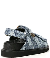 Kurt Geiger London Orson Denim Quilted Patchwork Platform Sandals