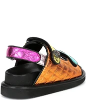 Kurt Geiger London Orson Quilted Metallic Rainbow Leather Platform Sandals