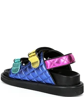 Kurt Geiger London Orson Quilted Metallic Rainbow Leather Platform Sandals