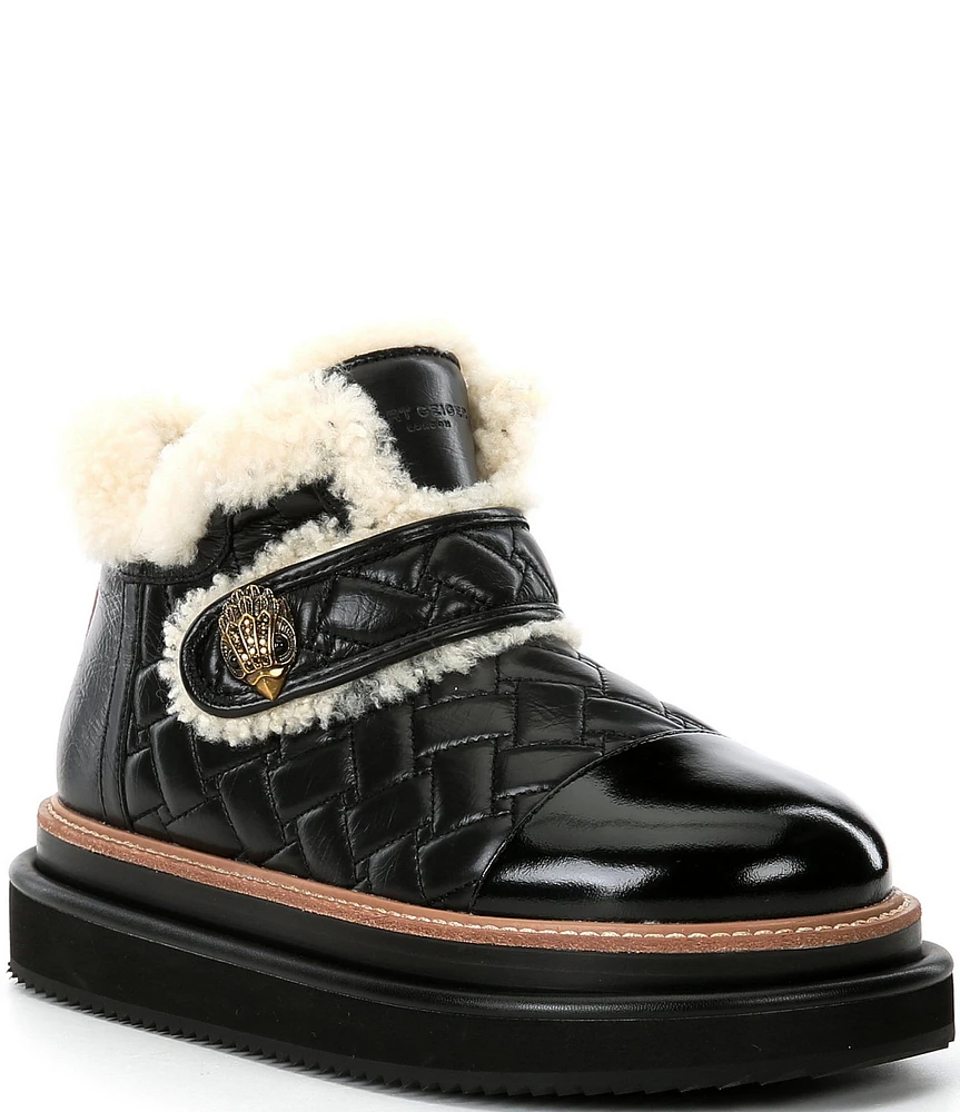 Kurt Geiger London Orson Strap Leather Shearling Boots