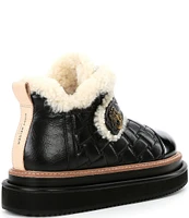 Kurt Geiger London Orson Strap Leather Shearling Boots