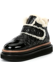 Kurt Geiger London Orson Strap Leather Shearling Boots