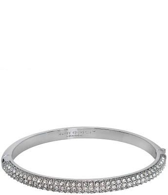 Kurt Geiger London Pave Dome Silver Metal Bangle Bracelet