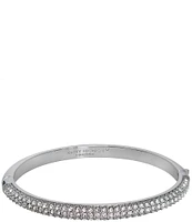 Kurt Geiger London Pave Dome Silver Metal Bangle Bracelet