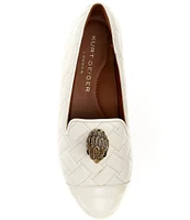 Kurt Geiger London Quilted Eagle Head Ornament Leather Ballerina Loafers