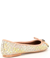 Kurt Geiger London Raffia Eagle Bow Detail Ballerina Flats