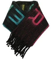 Kurt Geiger London Rainbow Logo Yarn Dye Oblong Scarf