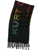 Kurt Geiger London Rainbow Logo Yarn Dye Oblong Scarf