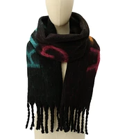 Kurt Geiger London Rainbow Logo Yarn Dye Oblong Scarf