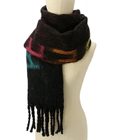 Kurt Geiger London Rainbow Logo Yarn Dye Oblong Scarf