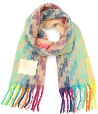 Kurt Geiger London Rainbow Weave Yarn Dye Oblong Scarf