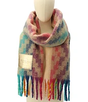 Kurt Geiger London Rainbow Weave Yarn Dye Oblong Scarf