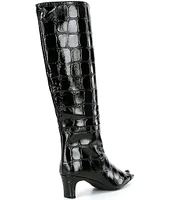 Kurt Geiger London Regent Crocodile Embossed Leather Tall Boots