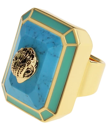 Kurt Geiger London Signature Eagle Turquoise Cocktail Ring