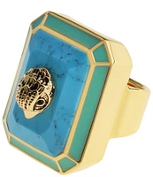 Kurt Geiger London Signature Eagle Turquoise Cocktail Ring