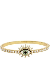 Kurt Geiger London Signature Evil Eye Crystal Bangle Pearl Bracelet