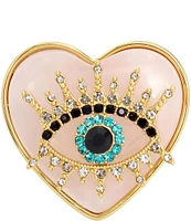 Kurt Geiger London Signature Evil Eye Heart Crystal Cocktail Statement Ring