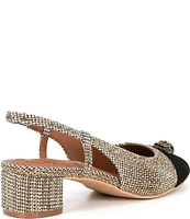 Kurt Geiger London Sloane Crystal Houndstooth Slingback Cap Toe Pumps