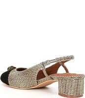 Kurt Geiger London Sloane Crystal Houndstooth Slingback Cap Toe Pumps