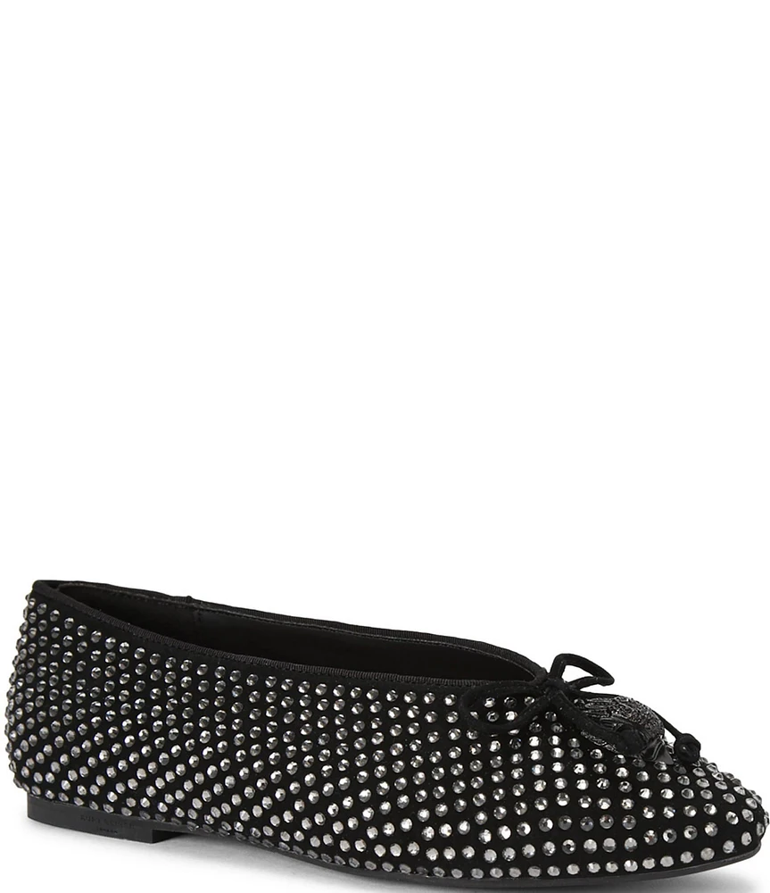 Kurt Geiger London Sloane Eagle Rhinestone Ballerina Flats