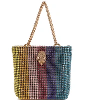 Kurt Geiger London Small Block Party Rainbow Rhinestone Mini Tote Bag