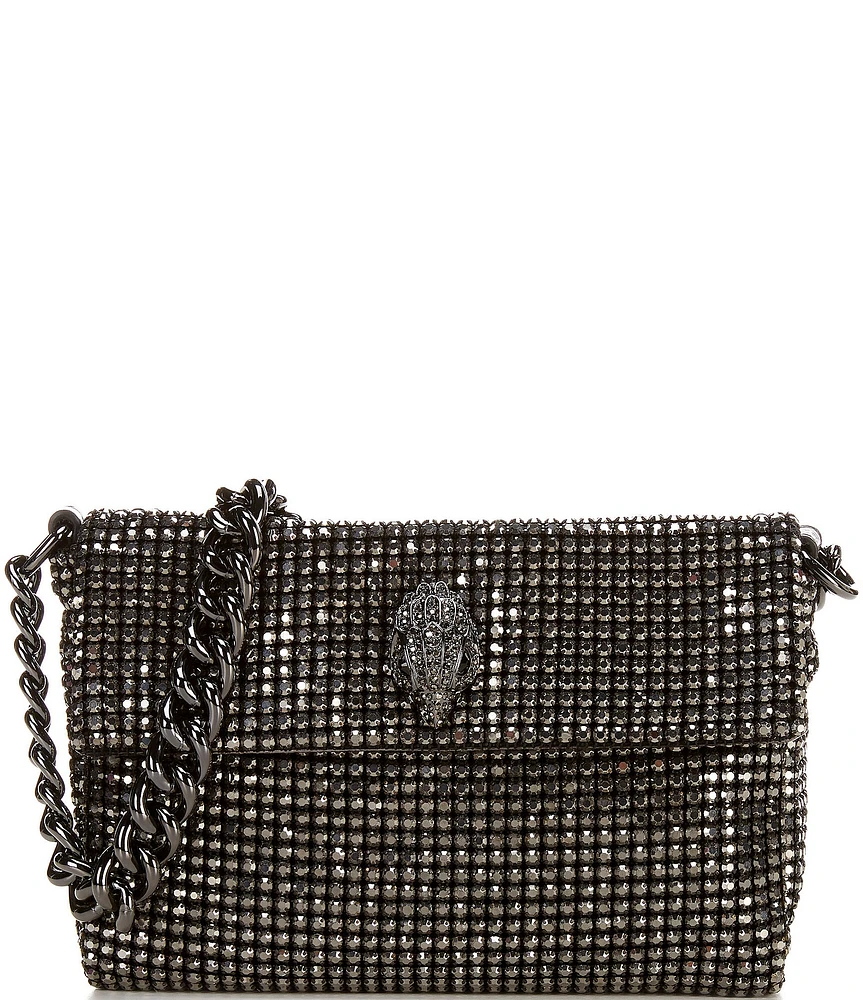 Kurt Geiger London Small Gunmetal Rhinestone Party Shoulder Bag