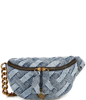 Kurt Geiger London Small Kensington Denim Quilt Belt Bag