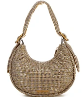 Kurt Geiger London Small Puff Gold Rhinestone Hobo Bag