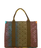 Kurt Geiger London Small Southbank Rainbow Geometric Pattern Tote Bag